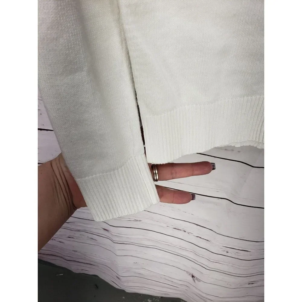 Old Navy White Button Up Girl's Size 8 Regular‎ School Uniform Sweater